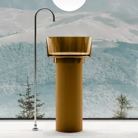 РАКОВИНА ОТДЕЛЬНОСТОЯЩАЯ ПРОЗРАЧНАЯ ABBER KRISTALL AT2702VESUVIAN-H ОЛИВКОВАЯ