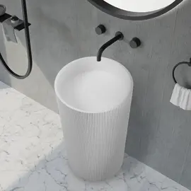 РАКОВИНА ОТДЕЛЬНОСТОЯЩАЯ ABBER STEIN AS2501-H БЕЛАЯ МАТОВАЯ