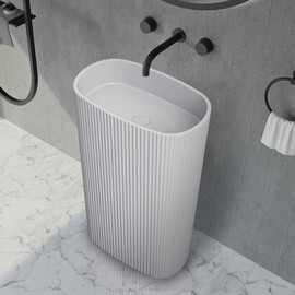 РАКОВИНА ОТДЕЛЬНОСТОЯЩАЯ ABBER STEIN AS2502-H БЕЛАЯ МАТОВАЯ