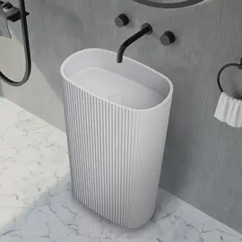 РАКОВИНА ОТДЕЛЬНОСТОЯЩАЯ ABBER STEIN AS2502-H БЕЛАЯ МАТОВАЯ