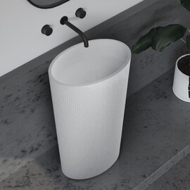 РАКОВИНА ОТДЕЛЬНОСТОЯЩАЯ ABBER STEIN AS2504-H БЕЛАЯ МАТОВАЯ