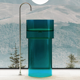 РАКОВИНА ОТДЕЛЬНОСТОЯЩАЯ ПРОЗРАЧНАЯ ABBER KRISTALL AT2701AQUAMARIN БИРЮЗОВАЯ