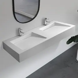 РАКОВИНА ПОДВЕСНАЯ ABBER STEIN AS2643-1.5 ДВОЙНАЯ, БЕЛАЯ МАТОВАЯ