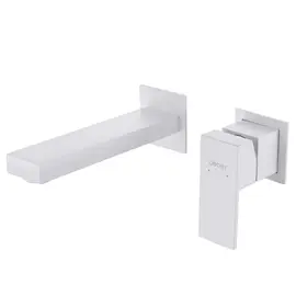 СМЕСИТЕЛЬ ABBER DAHEIM AF8212W ДЛЯ РАКОВИНЫ СКРЫТОГО МОНТАЖА, БЕЛЫЙ МАТОВЫЙ