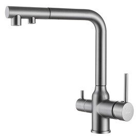 СМЕСИТЕЛЬ ABBER EMOTION AF8814NG ДЛЯ КУХНИ С ПОДКЛЮЧЕНИЕМ ФИЛЬТРА И ВЫДВИЖНОЙ ЛЕЙКОЙ, НИКЕЛЬ