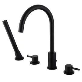 СМЕСИТЕЛЬ ABBER WASSER KREIS AF8113B НА БОРТ ВАННЫ, ЧЕРНЫЙ МАТОВЫЙ