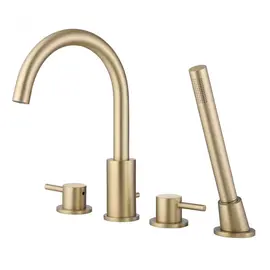 СМЕСИТЕЛЬ ABBER WASSER KREIS AF8113G НА БОРТ ВАННЫ, ЗОЛОТО МАТОВОЕ