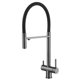 СМЕСИТЕЛЬ ABBER WASSER KREIS AF81141NG ДЛЯ КУХНИ С ПОДКЛЮЧЕНИЕМ ФИЛЬТРА И ВЫДВИЖНОЙ ЛЕЙКОЙ, НИКЕЛЬ