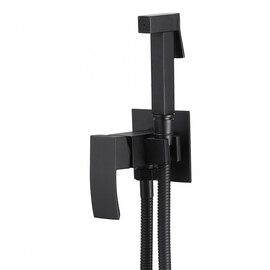 СМЕСИТЕЛЬ ABBER WASSERFALL AF8625B С ГИГИЕНИЧЕСКИМ ДУШЕМ, ЧЕРНЫЙ МАТОВЫЙ