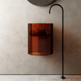 РАКОВИНА ПОДВЕСНАЯ ПРОЗРАЧНАЯ ABBER KRISTALL AT2704OPAL КОРИЧНЕВАЯ