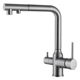 СМЕСИТЕЛЬ ABBER EMOTION AF8814NG ДЛЯ КУХНИ С ПОДКЛЮЧЕНИЕМ ФИЛЬТРА И ВЫДВИЖНОЙ ЛЕЙКОЙ, НИКЕЛЬ