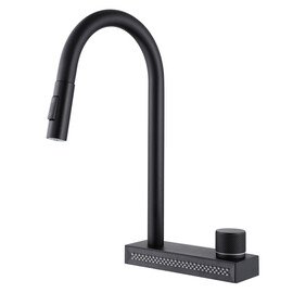 СМЕСИТЕЛЬ ABBER WASSER KREIS AF8114B ДЛЯ КУХНИ С ВЫДВИЖНОЙ ЛЕЙКОЙ, ЧЕРНЫЙ МАТОВЫЙ