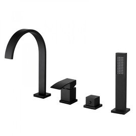 СМЕСИТЕЛЬ ABBER WASSERFALL AF8613B НА БОРТ ВАННЫ, ЧЕРНЫЙ МАТОВЫЙ