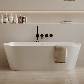 ВАННА ИЗ ИСКУССТВЕННОГО КАМНЯ ABBER STEIN AS9622 БЕЛАЯ МАТОВАЯ