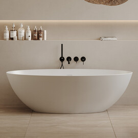 ВАННА ИЗ ИСКУССТВЕННОГО КАМНЯ ABBER STEIN AS9625-1.8 БЕЛАЯ МАТОВАЯ