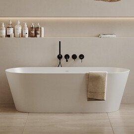 ВАННА ИЗ ИСКУССТВЕННОГО КАМНЯ ABBER STEIN AS9622 БЕЛАЯ МАТОВАЯ