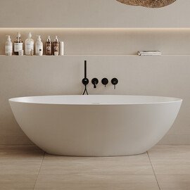 ВАННА ИЗ ИСКУССТВЕННОГО КАМНЯ ABBER STEIN AS9625-1.8 БЕЛАЯ МАТОВАЯ