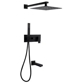 ДУШЕВАЯ СИСТЕМА ABBER DAHEIM AF8217B СКРЫТОГО МОНТАЖА С ИЗЛИВОМ, ЧЕРНАЯ МАТОВАЯ