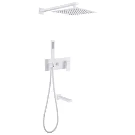 ДУШЕВАЯ СИСТЕМА ABBER DAHEIM AF8217W СКРЫТОГО МОНТАЖА С ИЗЛИВОМ, БЕЛАЯ МАТОВАЯ