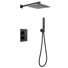 ДУШЕВАЯ СИСТЕМА ABBER DAHEIM AF8251B СКРЫТОГО МОНТАЖА БЕЗ ИЗЛИВА, ТЕРМОСТАТ, ЧЕРНАЯ МАТОВАЯ