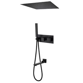 ДУШЕВАЯ СИСТЕМА ABBER DAHEIM AF8254B СКРЫТОГО МОНТАЖА С ИЗЛИВОМ, ТЕРМОСТАТ, ЧЕРНАЯ МАТОВАЯ