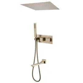 ДУШЕВАЯ СИСТЕМА ABBER DAHEIM AF8254G СКРЫТОГО МОНТАЖА С ИЗЛИВОМ, ТЕРМОСТАТ, ЗОЛОТО МАТОВОЕ