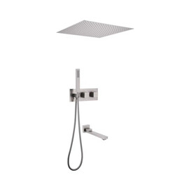 ДУШЕВАЯ СИСТЕМА ABBER DAHEIM AF8254SP СКРЫТОГО МОНТАЖА С ИЗЛИВОМ, ТЕРМОСТАТ, САТИН