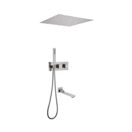 ДУШЕВАЯ СИСТЕМА ABBER DAHEIM AF8254SP СКРЫТОГО МОНТАЖА С ИЗЛИВОМ, ТЕРМОСТАТ, САТИН