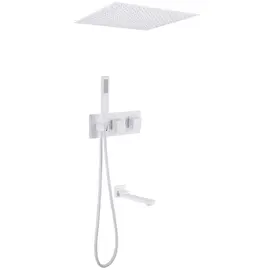 ДУШЕВАЯ СИСТЕМА ABBER DAHEIM AF8254W СКРЫТОГО МОНТАЖА С ИЗЛИВОМ, ТЕРМОСТАТ, БЕЛАЯ МАТОВАЯ