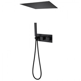 ДУШЕВАЯ СИСТЕМА ABBER DAHEIM AF8255B СКРЫТОГО МОНТАЖА БЕЗ ИЗЛИВА, ТЕРМОСТАТ, ЧЕРНАЯ МАТОВАЯ