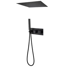 ДУШЕВАЯ СИСТЕМА ABBER DAHEIM AF8255B СКРЫТОГО МОНТАЖА БЕЗ ИЗЛИВА, ТЕРМОСТАТ, ЧЕРНАЯ МАТОВАЯ