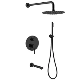 ДУШЕВАЯ СИСТЕМА ABBER EMOTION AF8817B СКРЫТОГО МОНТАЖА С ИЗЛИВОМ, ЧЕРНАЯ МАТОВАЯ