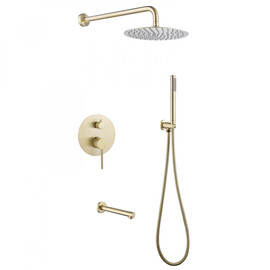 ДУШЕВАЯ СИСТЕМА ABBER EMOTION AF8817G СКРЫТОГО МОНТАЖА С ИЗЛИВОМ, ЗОЛОТО МАТОВОЕ