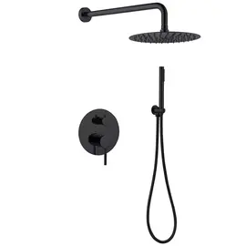 ДУШЕВАЯ СИСТЕМА ABBER EMOTION AF8818B СКРЫТОГО МОНТАЖА БЕЗ ИЗЛИВА, ЧЕРНАЯ МАТОВАЯ