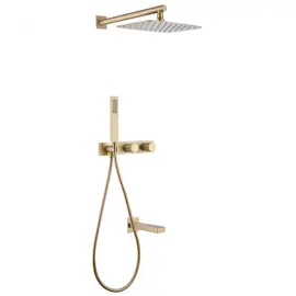 ДУШЕВАЯ СИСТЕМА ABBER RUND AF8717G СКРЫТОГО МОНТАЖА С ИЗЛИВОМ, ЗОЛОТОЕ МАТОВОЕ