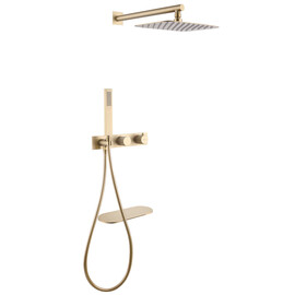 ДУШЕВАЯ СИСТЕМА ABBER RUND AF8750G СКРЫТОГО МОНТАЖА С ИЗЛИВОМ, ТЕРМОСТАТ, ЗОЛОТО МАТОВОЕ