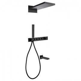 ДУШЕВАЯ СИСТЕМА ABBER RUND AF8753B СКРЫТОГО МОНТАЖА С ИЗЛИВОМ, ТЕРМОСТАТ, ЧЕРНАЯ МАТОВАЯ
