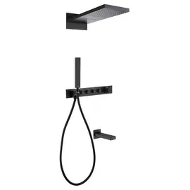 ДУШЕВАЯ СИСТЕМА ABBER RUND AF8753B СКРЫТОГО МОНТАЖА С ИЗЛИВОМ, ТЕРМОСТАТ, ЧЕРНАЯ МАТОВАЯ