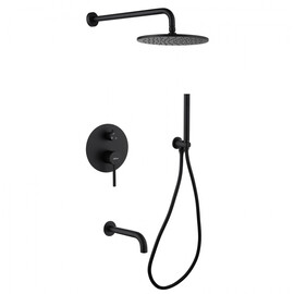 ДУШЕВАЯ СИСТЕМА ABBER WASSER KREIS AF8117B СКРЫТОГО МОНТАЖА С ИЗЛИВОМ, ЧЕРНАЯ МАТОВАЯ