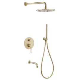 ДУШЕВАЯ СИСТЕМА ABBER WASSER KREIS AF8117G СКРЫТОГО МОНТАЖА С ИЗЛИВОМ, ЗОЛОТО МАТОВОЕ