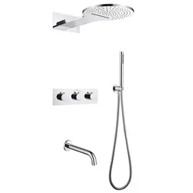 ДУШЕВАЯ СИСТЕМА ABBER WASSER KREIS AF8150 СКРЫТОГО МОНТАЖА С ИЗЛИВОМ, ТЕРМОСТАТ, ХРОМ