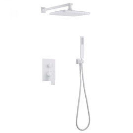 ДУШЕВАЯ СИСТЕМА ABBER WEISS INSEL AF8018FW СКРЫТОГО МОНТАЖА БЕЗ ИЗЛИВА, БЕЛЫЙ МАТОВЫЙ