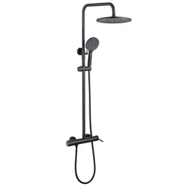 ДУШЕВАЯ СТОЙКА ABBER EMOTION AF8816BL С ИЗЛИВОМ, ЧЕРНЫЙ МАТОВЫЙ