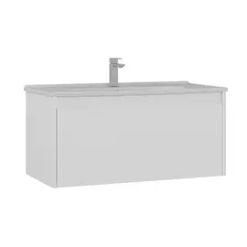 ТУМБА С РАКОВИНОЙ ORKA LIKYA 100 ПОДВЕСНАЯ, БЕЛЫЙ МАТОВЫЙ