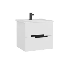 ТУМБА С РАКОВИНОЙ ORKA LODI 65 ПОДВЕСНАЯ, БЕЛЫЙ, ЧЕРНЫЙ