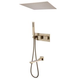 ДУШЕВАЯ СИСТЕМА ABBER DAHEIM AF8254G СКРЫТОГО МОНТАЖА С ИЗЛИВОМ, ТЕРМОСТАТ, ЗОЛОТО МАТОВОЕ