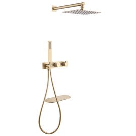 ДУШЕВАЯ СИСТЕМА ABBER RUND AF8750G СКРЫТОГО МОНТАЖА С ИЗЛИВОМ, ТЕРМОСТАТ, ЗОЛОТО МАТОВОЕ