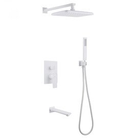 ДУШЕВАЯ СИСТЕМА ABBER WEISS INSEL AF8017FW СКРЫТОГО МОНТАЖА С ИЗЛИВОМ, БЕЛЫЙ МАТОВЫЙ