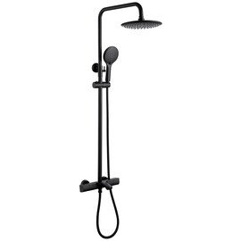 ДУШЕВАЯ СТОЙКА ABBER THERMOSTAT AF8516B С ТЕРМОСТАТОМ И ИЗЛИВОМ, ЧЕРНАЯ МАТОВАЯ