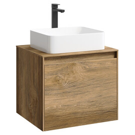 ПОДВЕСНАЯ ТУМБА AQWELLA 60 СМ С ДВУМЯ ЯЩИКАМИ, ДУБ БАЛТИЙСКИЙ, С УМЫВАЛЬНИКОМ